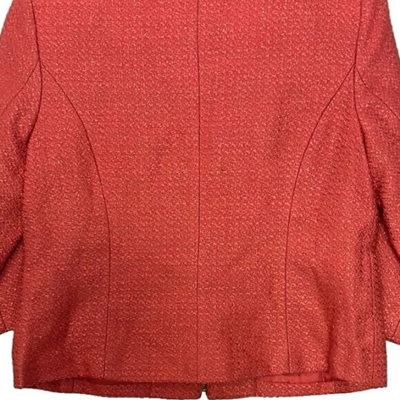 Nue Options Venice Tweed Blazer Size 6 Melon Gold Trim - Picture 14 of 16